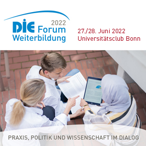 Logo und Foto DIE-Forum Weiterbildung 2022