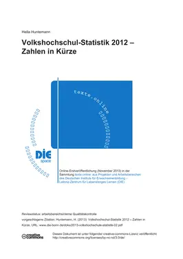 Volkshochschul-Statistik 2012 – Zahlen in Kürze