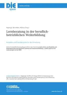 Lernberatung in der beruflich-betrieblichen Weiterbildung
