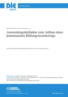 Anwendungsleitfaden zum Aufbau eines kommunalen Bildungsmonitorings