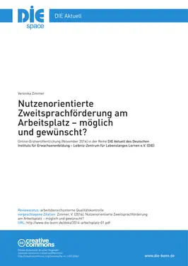 Nutzenorientierte Zweitsprachförderung am Arbeitsplatz – möglich und gewünscht?