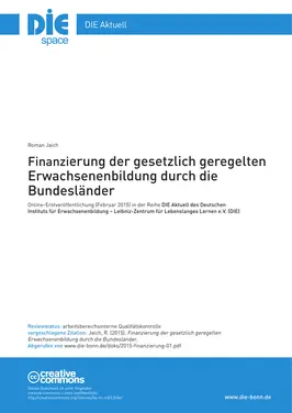 Finanzierung der gesetzlich geregelten Erwachsenenbildung durch die Bundesländer