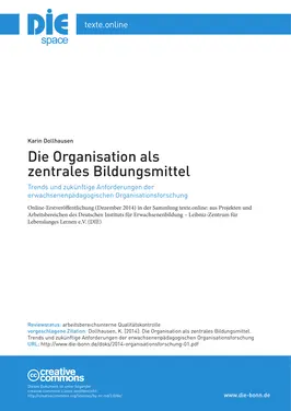 Die Organisation als zentrales Bildungsmittel 