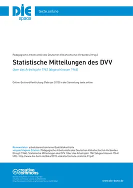 Statistische Mitteilungen des DVV