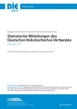 Statistische Mitteilungen des Deutschen Volkshochschul-Verbandes