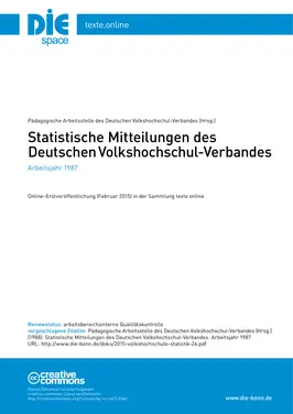 Statistische Mitteilungen des Deutschen Volkshochschul-Verbandes