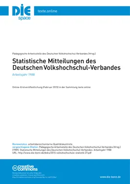 Statistische Mitteilungen des Deutschen Volkshochschul-Verbandes