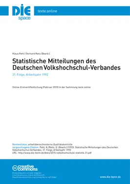 Statistische Mitteilungen des Deutschen Volkshochschul-Verbandes