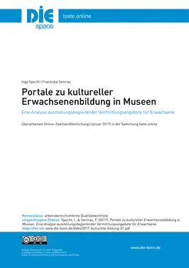 Portale zu kultureller Erwachsenenbildung in Museen