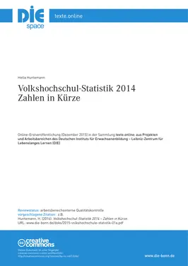 Volkshochschul-Statistik 2014 – Zahlen in Kürze