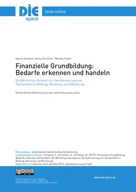 Finanzielle Grundbildung: Bedarfe erkennen und handeln
