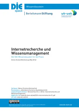 Internetrecherche und Wissensmanagement