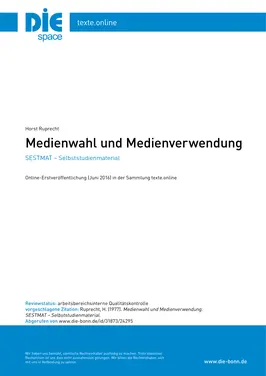 Medienwahl und Medienverwendung