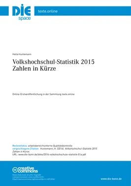 Volkshochschul-Statistik 2015 – Zahlen in Kürze