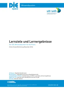Lernziele und Lernergebnisse