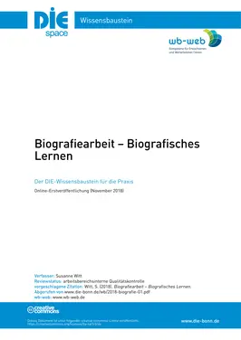 Biografiearbeit – Biografisches Lernen
