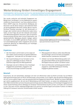 Weiterbildung fördert freiwilliges Engagement / Continuing education promotes voluntary commitment